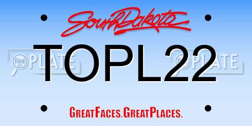 TOPL22 South Dakota License Plate