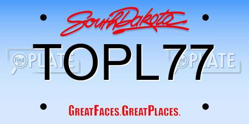TOPL77 South Dakota License Plate