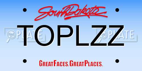 TOPLZZ South Dakota License Plate