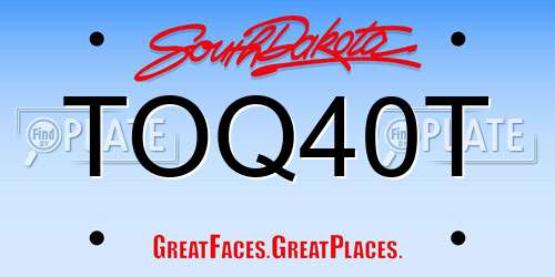 TOQ40T South Dakota License Plate