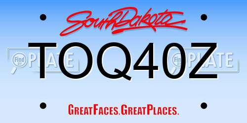 TOQ40Z South Dakota License Plate