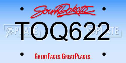 TOQ622 South Dakota License Plate