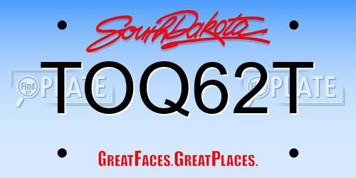 TOQ62T South Dakota License Plate