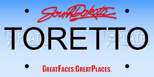 TORETTO South Dakota License Plate