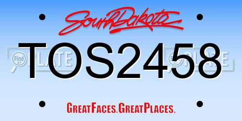 TOS2458 South Dakota License Plate