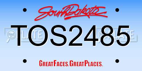 TOS2485 South Dakota License Plate