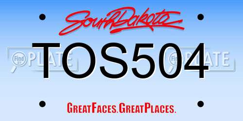 TOS504 South Dakota License Plate