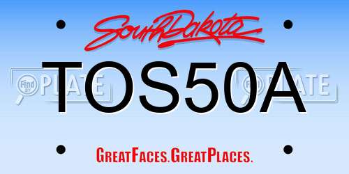 TOS50A South Dakota License Plate