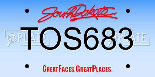 TOS683 South Dakota License Plate