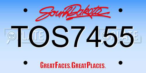TOS7455 South Dakota License Plate