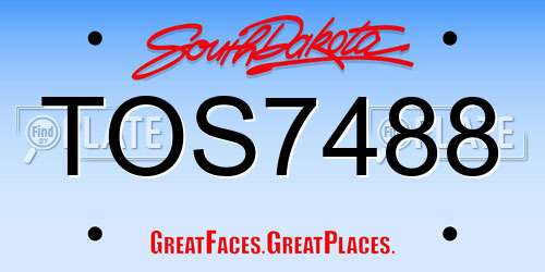 TOS7488 South Dakota License Plate