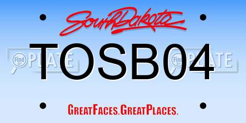 TOSB04 South Dakota License Plate