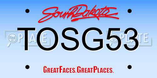TOSG53 South Dakota License Plate