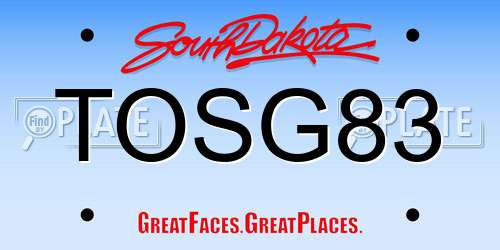 TOSG83 South Dakota License Plate