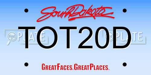TOT20D South Dakota License Plate