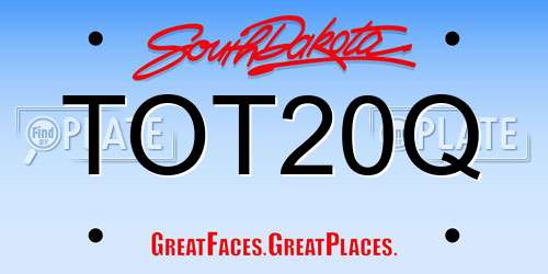 TOT20Q South Dakota License Plate