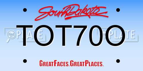 TOT70O South Dakota License Plate