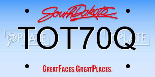TOT70Q South Dakota License Plate