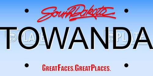 TOWANDA South Dakota License Plate