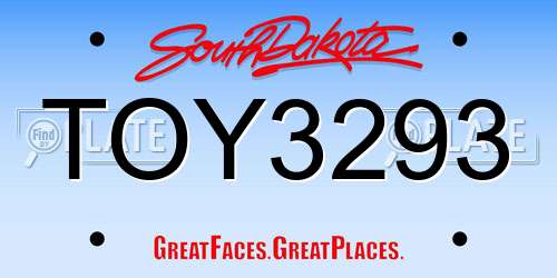 TOY3293 South Dakota License Plate