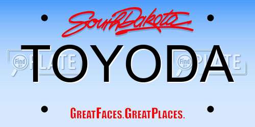TOYODA South Dakota License Plate