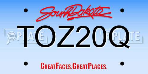 TOZ20Q South Dakota License Plate