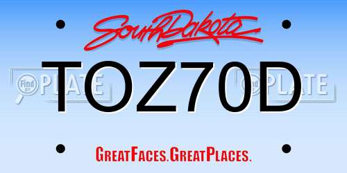 TOZ70D South Dakota License Plate
