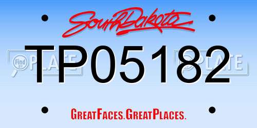 TP05182 South Dakota License Plate