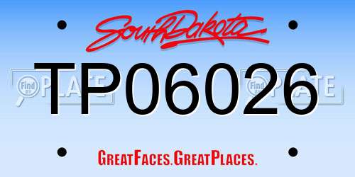 TP06026 South Dakota License Plate