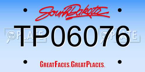 TP06076 South Dakota License Plate