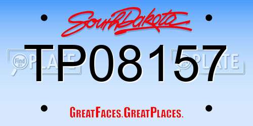 TP08157 South Dakota License Plate