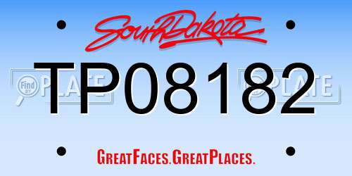 TP08182 South Dakota License Plate