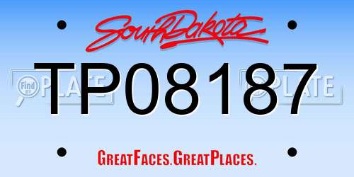 TP08187 South Dakota License Plate