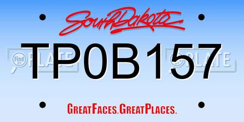TP0B157 South Dakota License Plate