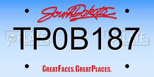 TP0B187 South Dakota License Plate