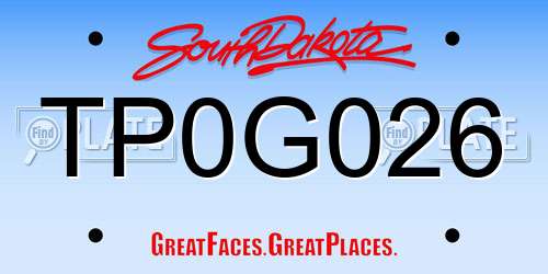TP0G026 South Dakota License Plate