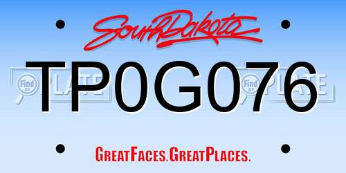 TP0G076 South Dakota License Plate