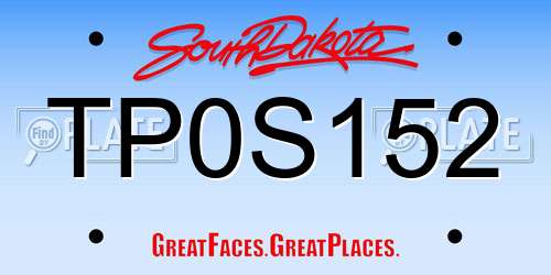 TP0S152 South Dakota License Plate