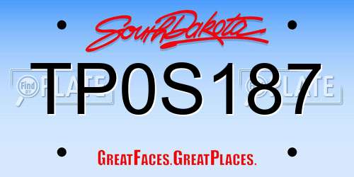 TP0S187 South Dakota License Plate
