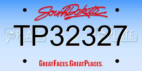 TP32327 South Dakota License Plate