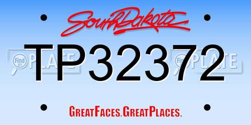 TP32372 South Dakota License Plate