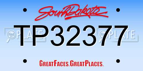 TP32377 South Dakota License Plate