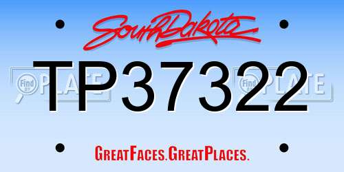 TP37322 South Dakota License Plate