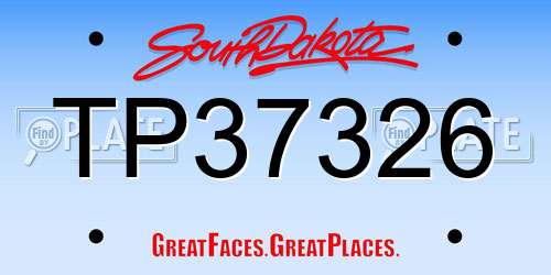 TP37326 South Dakota License Plate