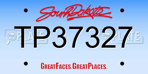 TP37327 South Dakota License Plate