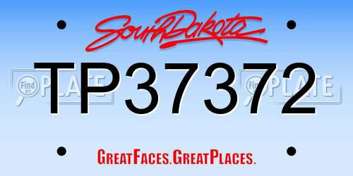 TP37372 South Dakota License Plate