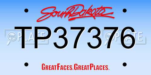 TP37376 South Dakota License Plate