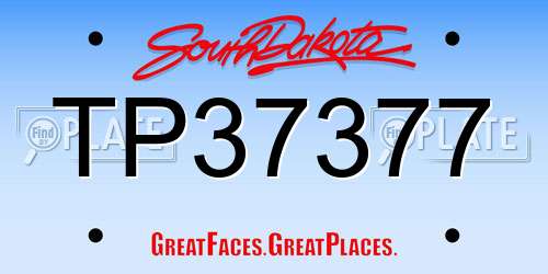 TP37377 South Dakota License Plate