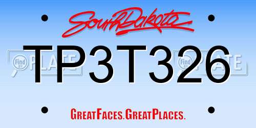 TP3T326 South Dakota License Plate