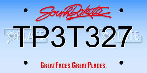 TP3T327 South Dakota License Plate